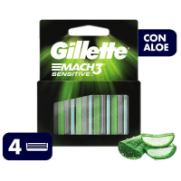 GILLETTE MACH 3 SENSITIVE REPUESTO DE AFEITAR X4U